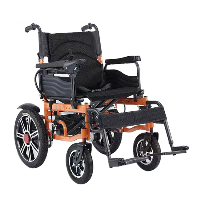 Portable Steel 4-Wheel Travel Smart Controller Adjustable Power Assist Anti-Tip for Home Care Electric Power Motor Wheelchair