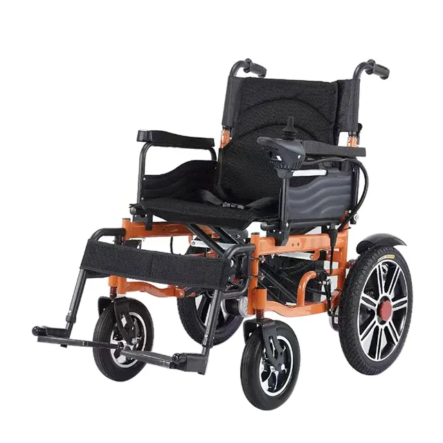 Portable Steel 4-Wheel Travel Smart Controller Adjustable Power Assist Anti-Tip for Home Care Electric Power Motor Wheelchair