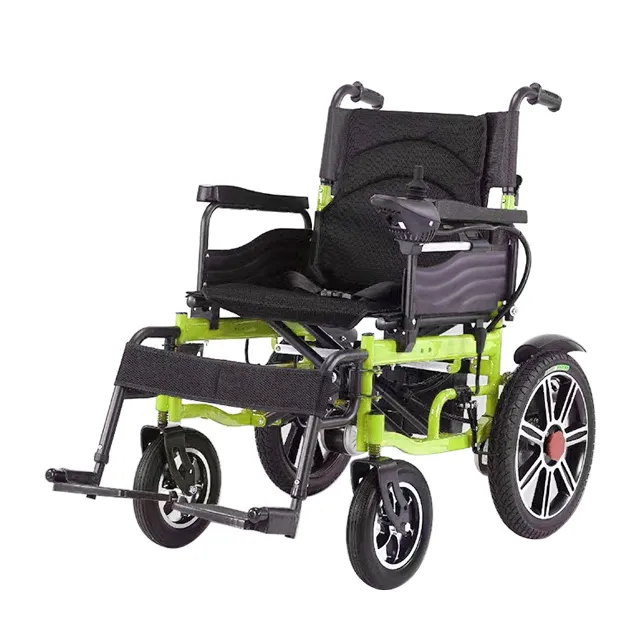 Portable Steel 4-Wheel Travel Smart Controller Adjustable Power Assist Anti-Tip for Home Care Electric Power Motor Wheelchair