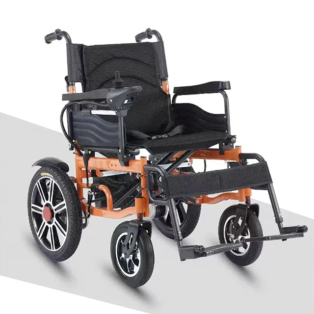 Portable Steel 4-Wheel Travel Smart Controller Adjustable Power Assist Anti-Tip for Home Care Electric Power Motor Wheelchair