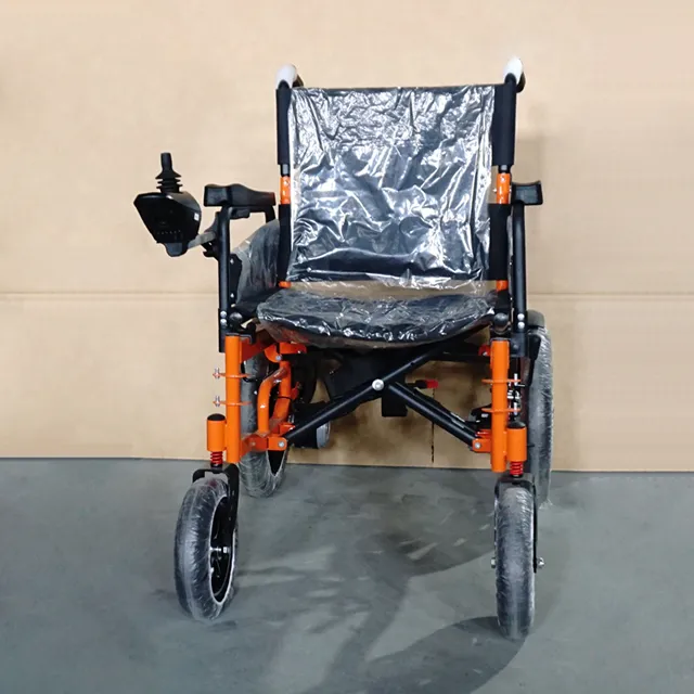 Portable Steel 4-Wheel Travel Smart Controller Adjustable Power Assist Anti-Tip for Home Care Electric Power Motor Wheelchair