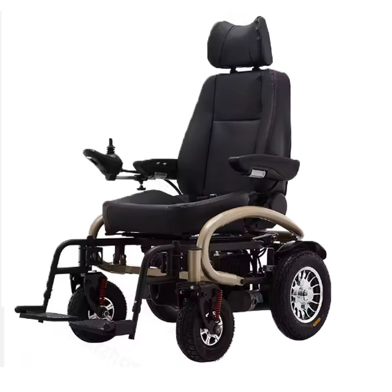 Comfortable leather electric wheelchair walker