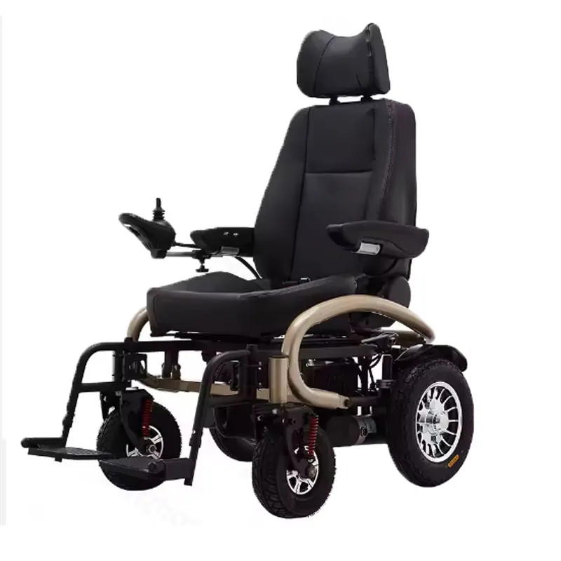 Comfortable leather electric wheelchair walker