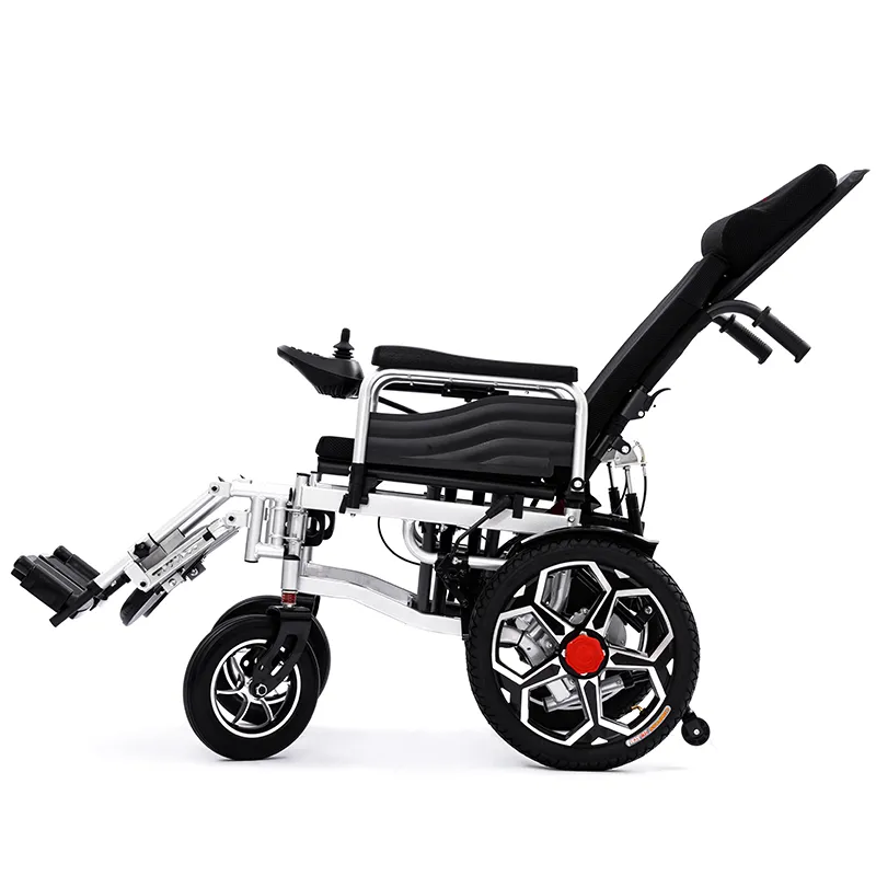 Carbon steel reclining and foldable electric wheelchair