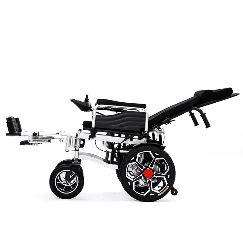 Carbon steel reclining and foldable electric wheelchair
