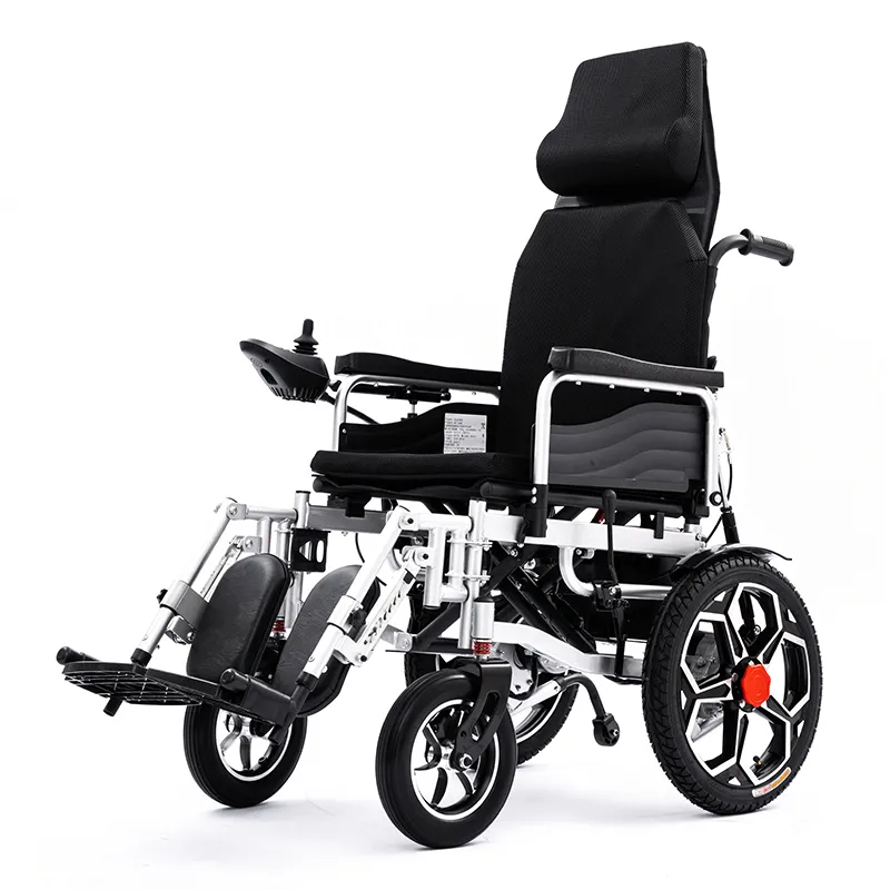Carbon steel reclining and foldable electric wheelchair