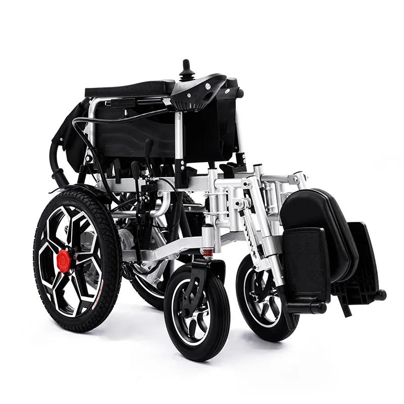 Carbon steel reclining and foldable electric wheelchair