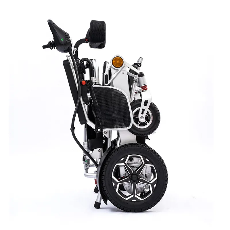 Aluminum alloy reclining and foldable electric wheelchair
