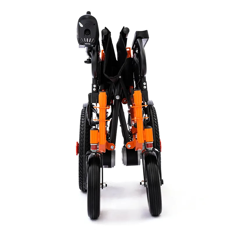 Widened carbon steel frame foldable electric wheelchair
