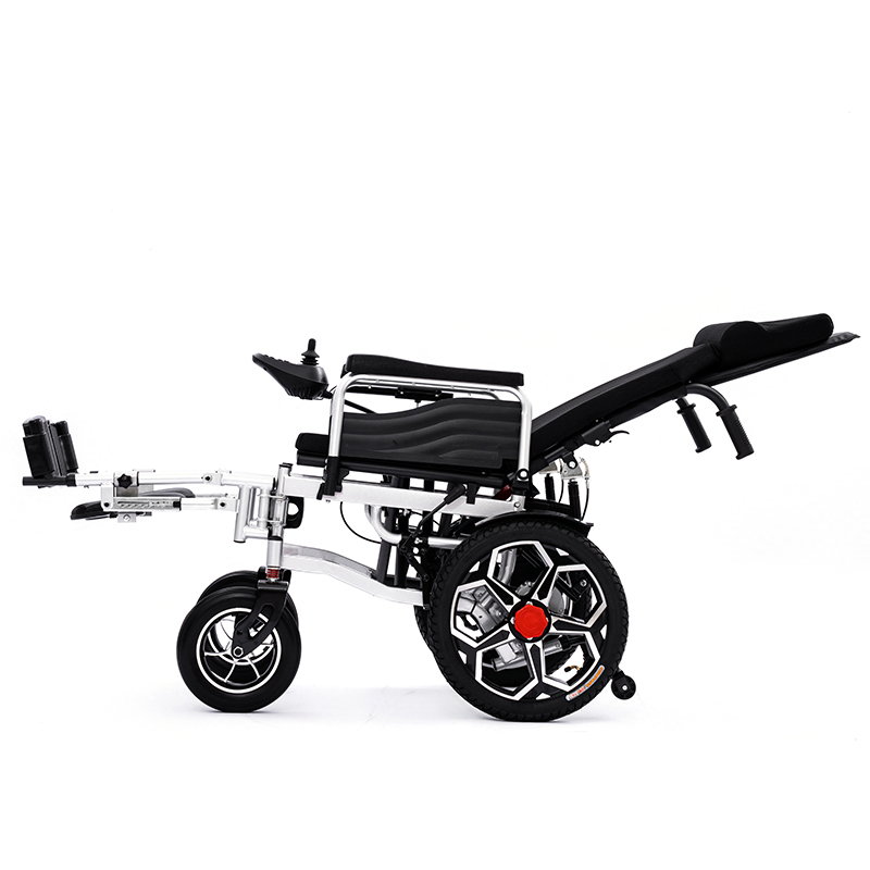 Carbon steel reclining and foldable electric wheelchair