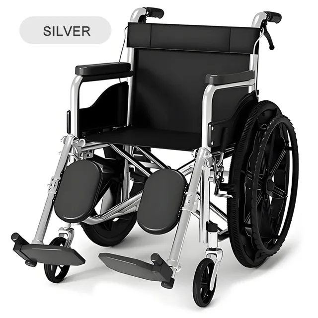 Manual wheelchair with elevating leg rests