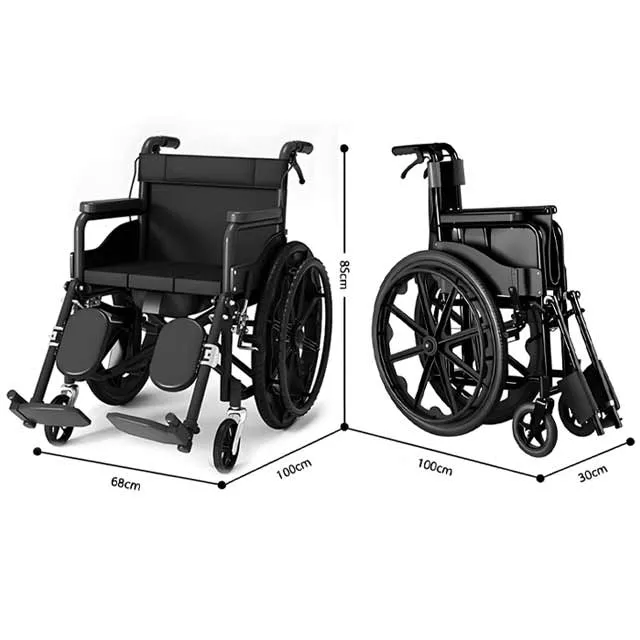 Manual wheelchair with elevating leg rests