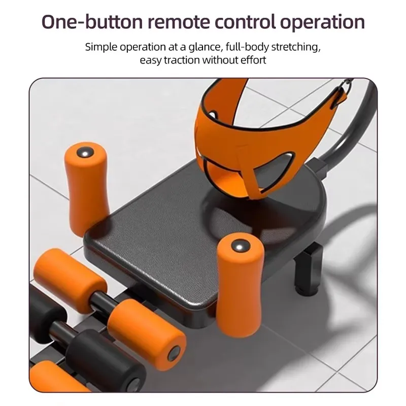 Electric home neck and lumbar traction bed