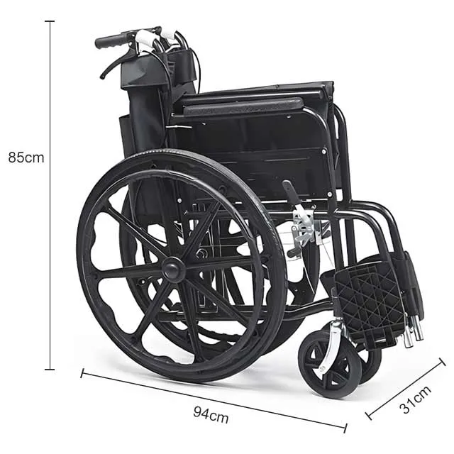 Foldable black manual wheelchair
