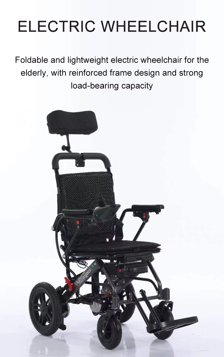 Aluminum Alloy and Carbon Fiber Portable Folding Reclining Airplane Available for Handicapped Use Electric Power Wheelchair