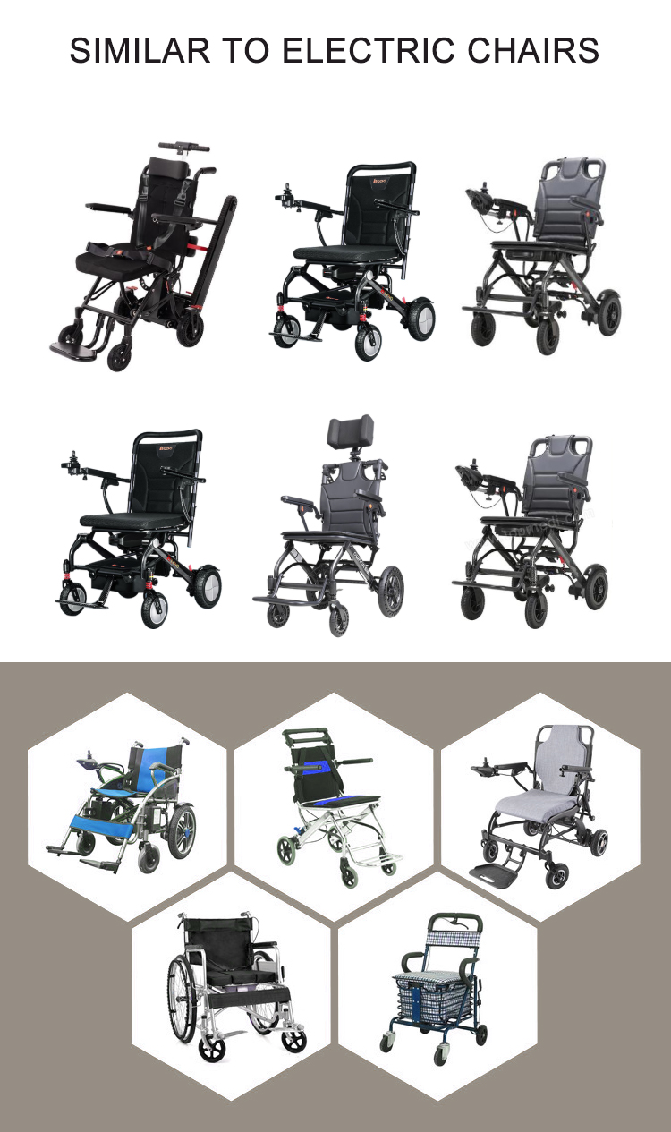 Aluminum Alloy and Carbon Fiber Portable Folding Reclining Airplane Available for Handicapped Use Electric Power Wheelchair