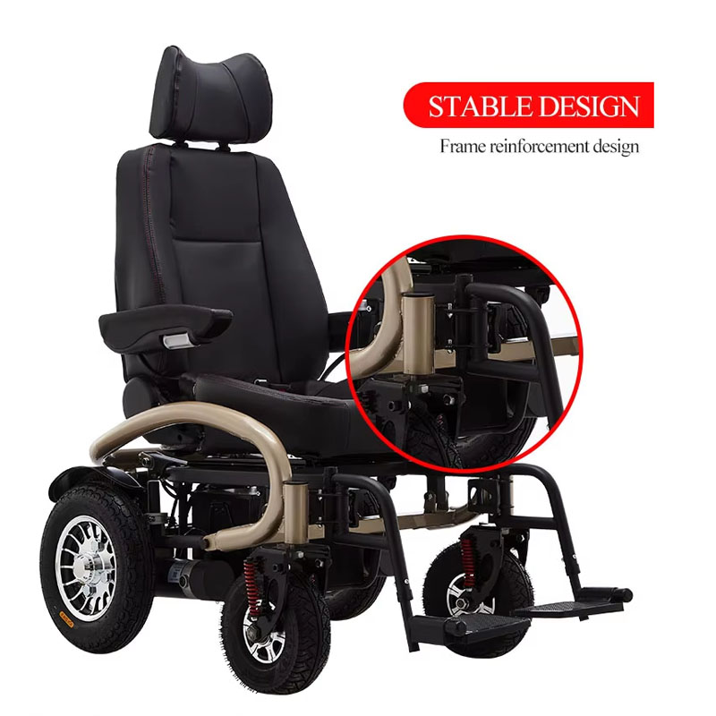 Comfortable leather electric wheelchair walker