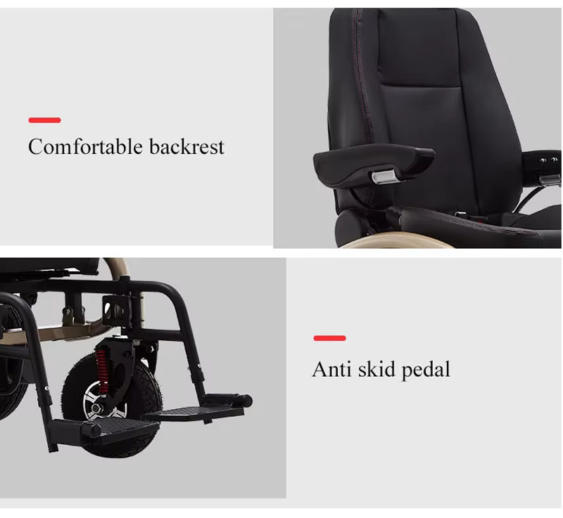 Comfortable leather electric wheelchair walker