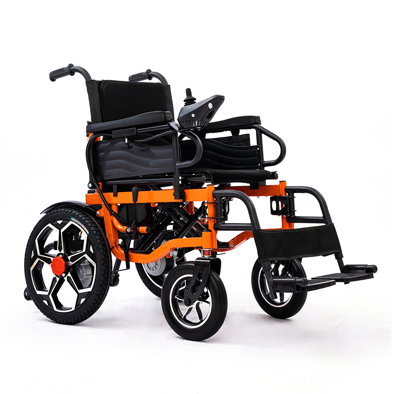 Widened carbon steel frame foldable wheelchair