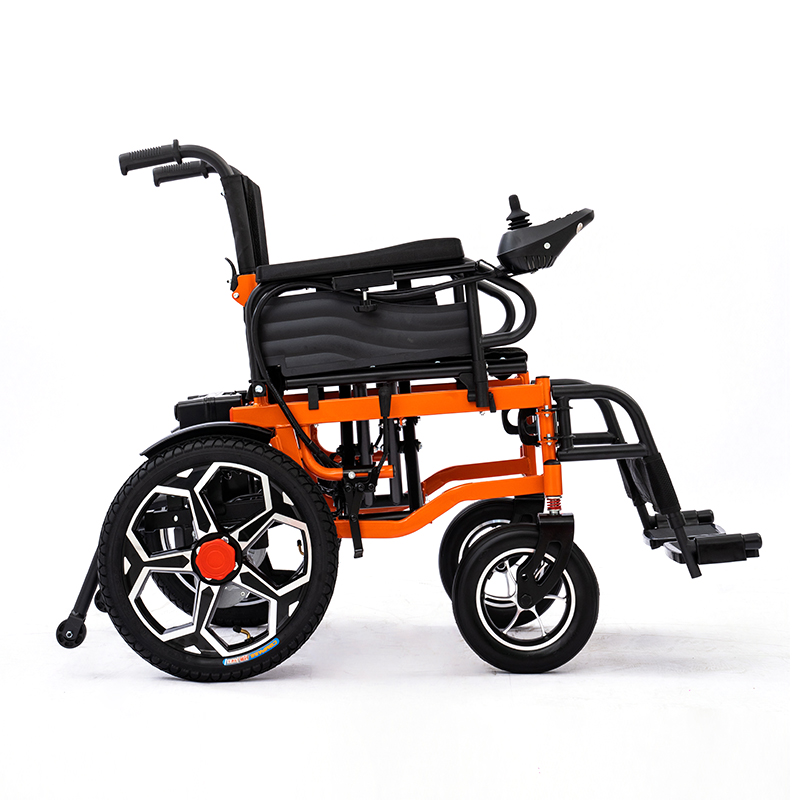 Widened carbon steel frame foldable wheelchair