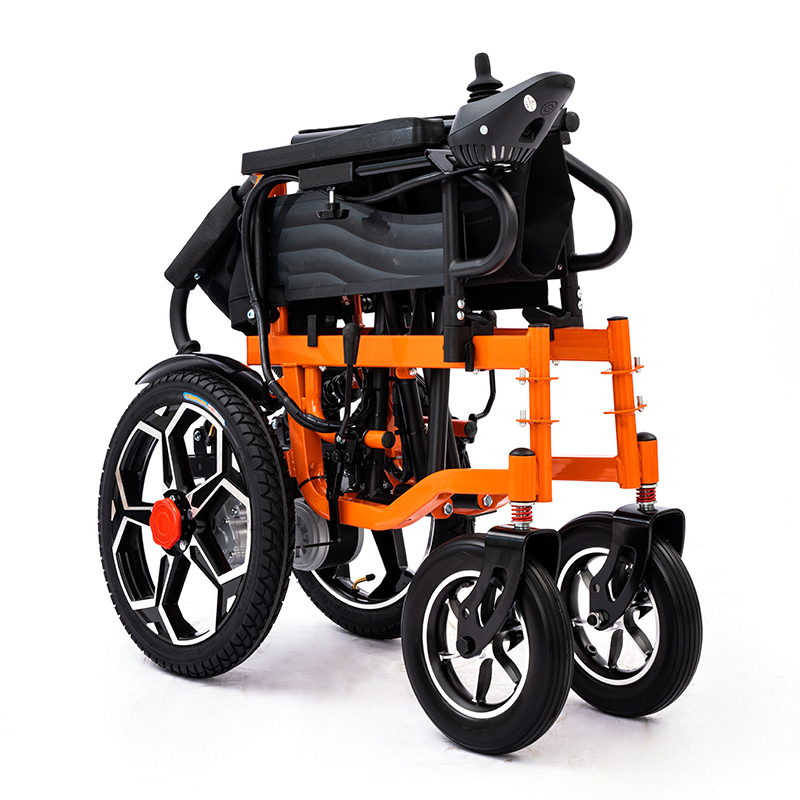 Widened carbon steel frame foldable wheelchair